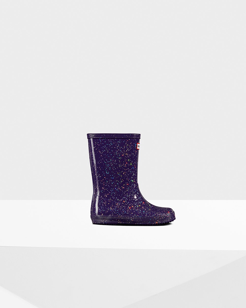 Bottes de Pluie Hunter Original First Giant Glitter Enfant Bleu Violette QCOYSPJ-83